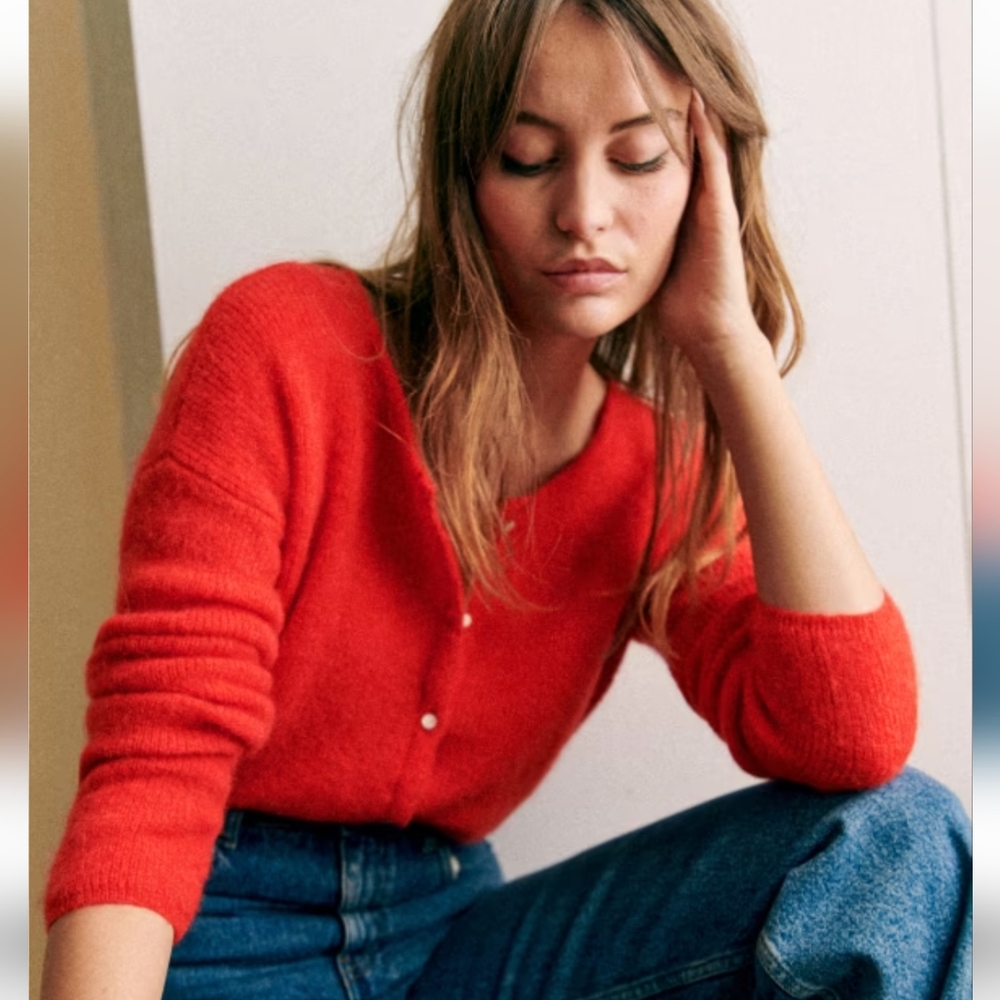 Sezane Gaspard Cardigan Red